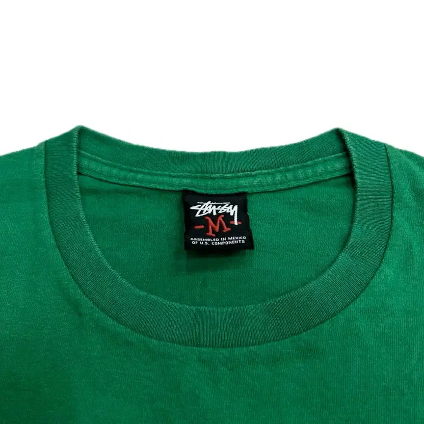Stussy 00s Big Logo Green Short Sleeve T-Shirt M thumbnail 3