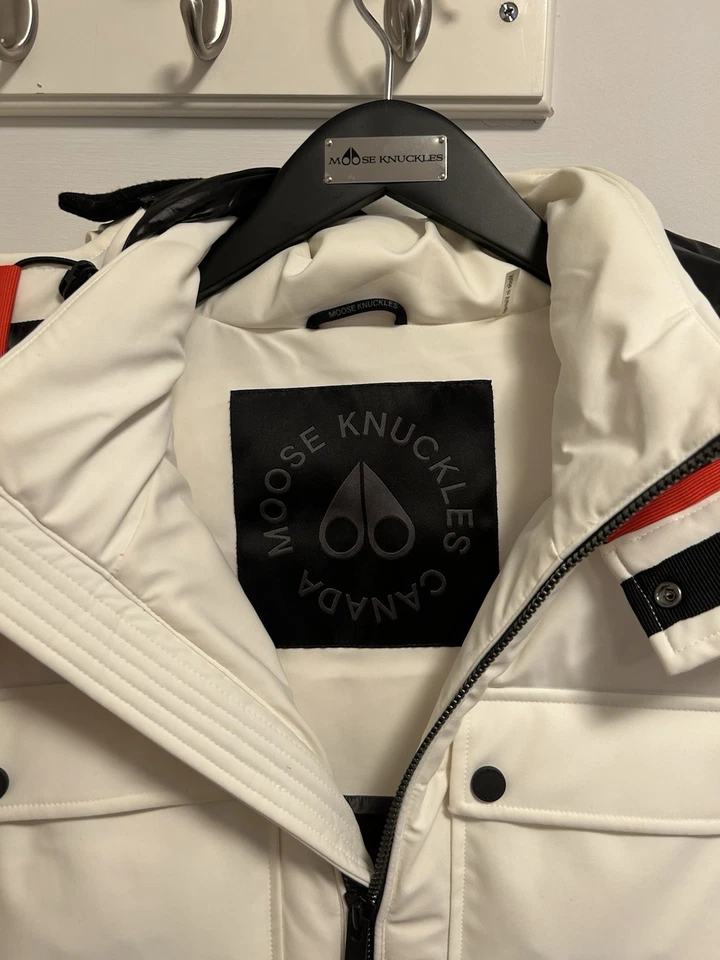 Chaleco de plumón Moose Knuckles Percival blanco Vía Láctea L - Nuevo con etiquetas - Puffer para hombre Foto 3 de 4