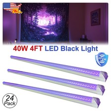 24 Pack 40W UV LED Black Light Fixture 4FT DJ Club Party D cor Stage Lighting