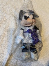 Disney Minnie Mouse Plush Toy in Silver Dress with Purple Bow 100 Years