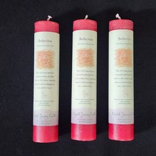 NEW 3 Crystal Journey Herbal Magic Reiki Charged Candles 'Seduction' Pillar 7"