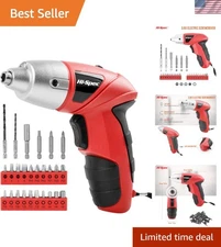 Red 27pc Cordless Electric Screwdriver Set, USB Rechargeable for Home Projects