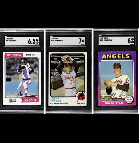 1973-75 Topps (3) Nolan Ryan SGC Graded Vintage Baseball Card Lot *CgC605*