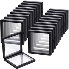 Black 3D Floating Frame Display Holder Stands, Coin Display Stands Set of 20 ...