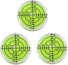 3Pcs Circular Bubble Level Bullseye Degree Marked Surface Round Spirit Levels