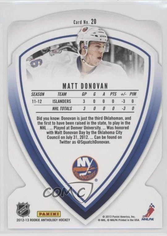 2012 Rookie Anthology Elite Rookies Aspirations Die-Cut /100 Matt Donovan #20 RC - Image 2 of 2