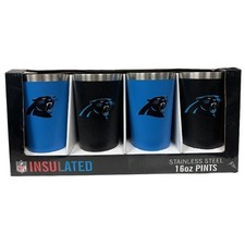 Carolina Panthers Insulated Tumbler 4-Pack Matte Color Stainless Steel Pint 16oz