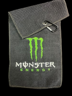 Monster  (5in Logo) Golf Towel / (8in x 16in) 29k Stitches -No Fold Style