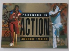 Curtly Ambrose West Indies 1996 Futera Elite Cricket Signed Autograph Card
