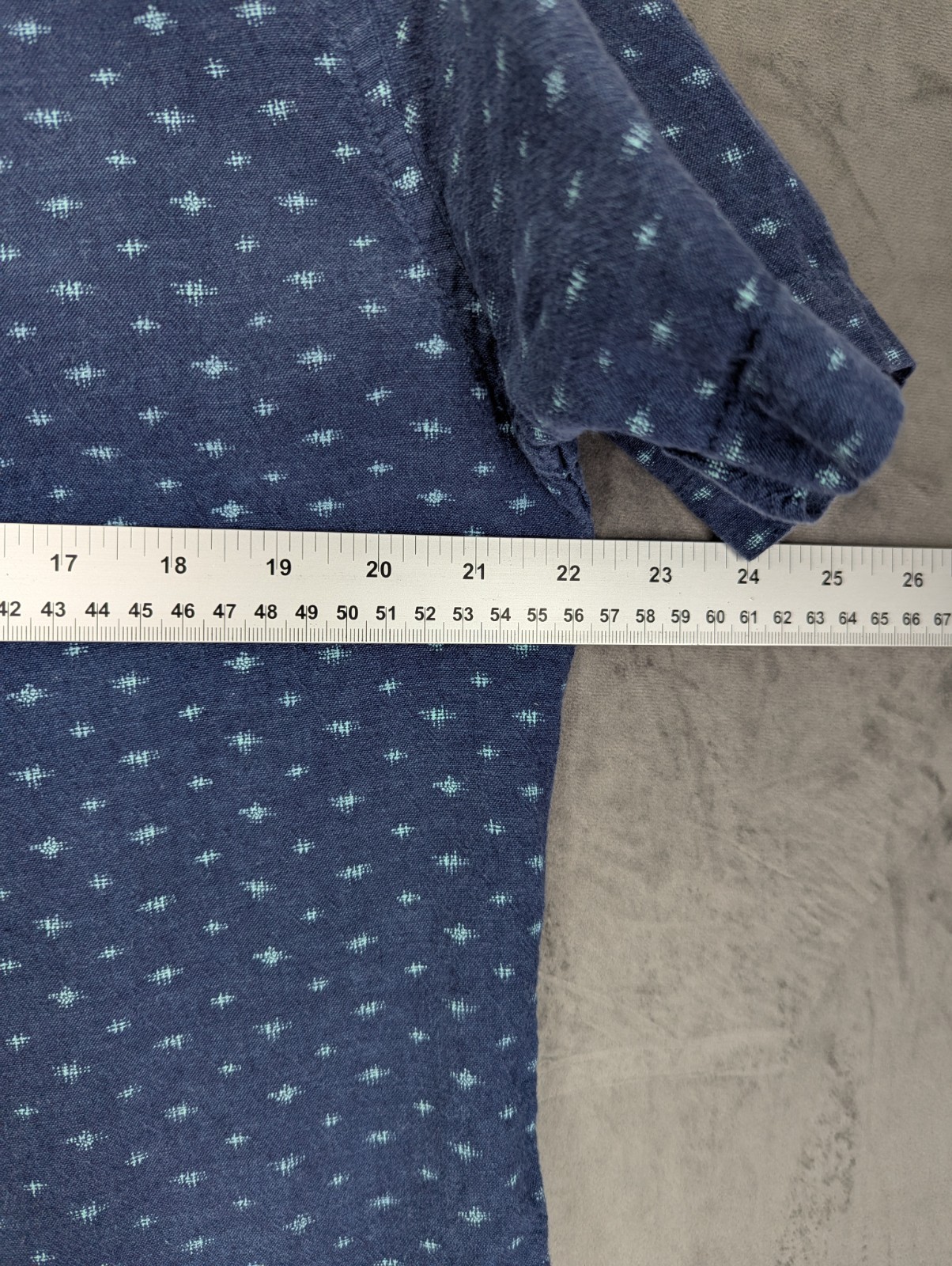 Tommy Hilfiger Short Sleeve Linen Blend Shirt Men's Size Medium Blue Button Up image 8