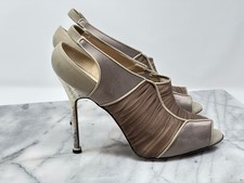 Vtg Manolo Blahnik SZ 38.5 high heels shoes women leather
