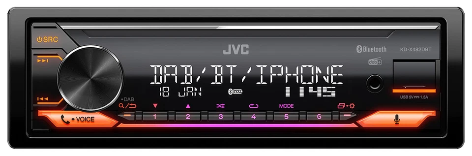 JVC KD-X482DBT MP3-Autoradio mit Bluetooth DAB USB iPod AUX-IN - Bild 4 von 4