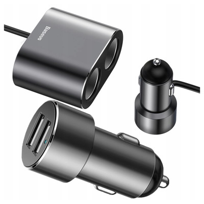 BASEUS ZIGARETTENANZÜNDER-STECKDOSENSPLITTER 2XUSB 3.1A 100W AUTOLADEGERÄT