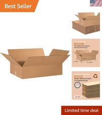 Flat Corrugated Cardboard Box 24" L x 16" W x 6" H, Kraft, For Shipping, Pack...