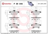 Brembo Bremsbelagsatz, Scheibenbremse P 59 045X FüR Opel Chevrolet