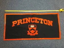 Vintage Princeton University Wool Felt Stitched Seal Banner VGC 22 x 46
