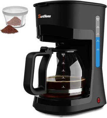12-Cup Drip Coffee Maker, 1.5L Glass Carafe with One-Touch Brewing Feature