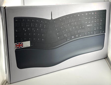Cherry Ergonomic Keyboard UK Layout Full Size KC 4500 Ergo Padded Wrist Rest