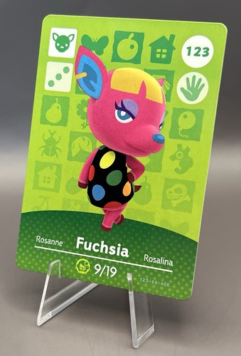 123 Fuchsia - Animal Crossing Amiibo Card - Series 2 - Authentic NM
