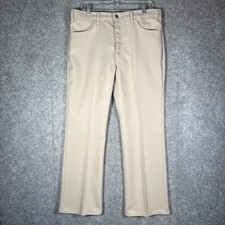 Vintage Levis Sta-Prest 517 Pants Men Beige Bootcut Twill Slacks Khaki 80s 36x29