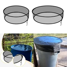 Rain Barrel Mesh Cover with Drawstring Water Collection Buckets Cover