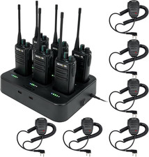 RB29 Rechargeable Walkie Talkies 6 Pack with Shoulder Mic Multi Charger