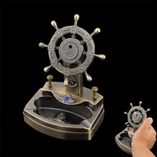 Rudder Type Refillable Butane Lighter Tabacco Cigarette Ashtray Metal Ash Tray