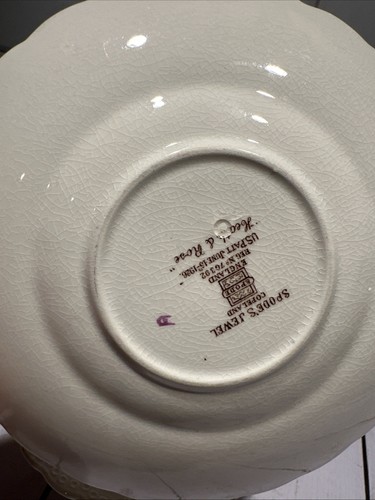 6 Copeland Spode Jewel Billingsley Rose Saucer 70392 1926 Read - Picture 6 of 9