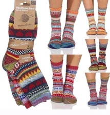 6 Pairs Women's Wool Thermal Winter Crew Socks Size 9-11