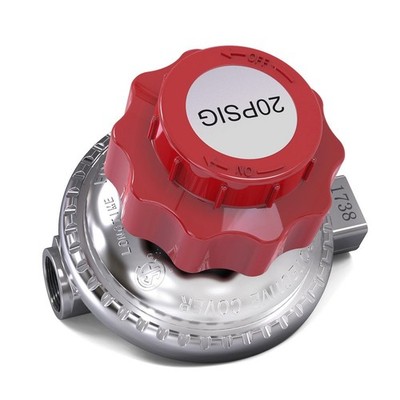 Adjustable Propane Regulator Valve, Red, 0-20psi QCC LP LPG | 1/4'' Inlet, 1/4...