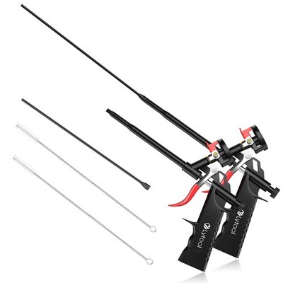 Lytool 2pcs Spray Foam Gun Kit with 12.6'' Extension Rods and 15.7'' Cleaning Brus
