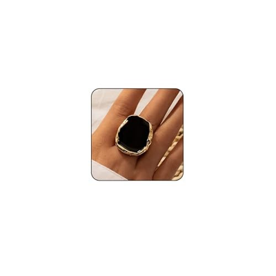 #ad #ad Black Rings for Women Chunky Statement Rings for Women Big Black Stone 1 G $14.25
