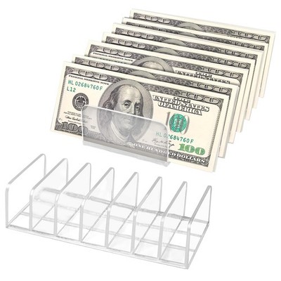 2 Packs Acrylic Organizer Plastic Desk Cash Tray,7 Section Divided Vanity Org...