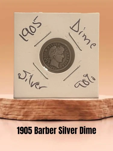 1905 Barber Silver Dime 10c Liberty Head Circulated Silver US Coin