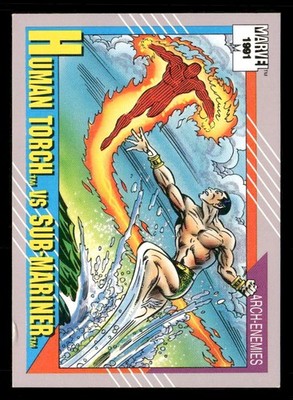 1991 Impel Marvel Universe II #97 Human Torch vs. Sub-Mariner