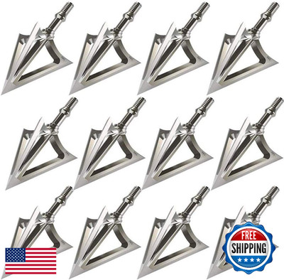 JIANZD Archery Broadheads 100 Grain Fixed Blades Stainless Steel X1 Hunting Broa