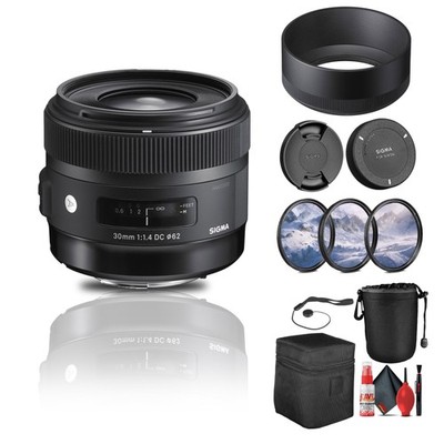 Sigma 30mm f/1.4 DC HSM Art Lens for Nikon Bundle