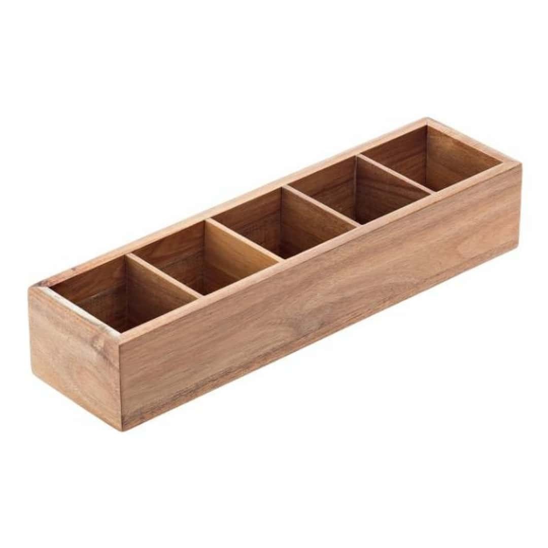 Box for Sugar/Tea Bags Acacia 39x10.2x10 cm for Buffet Leone