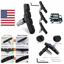 4PCS Premium Bike Brake Pads, Professional Mountain Bicycle V-Brake Pads, Bike