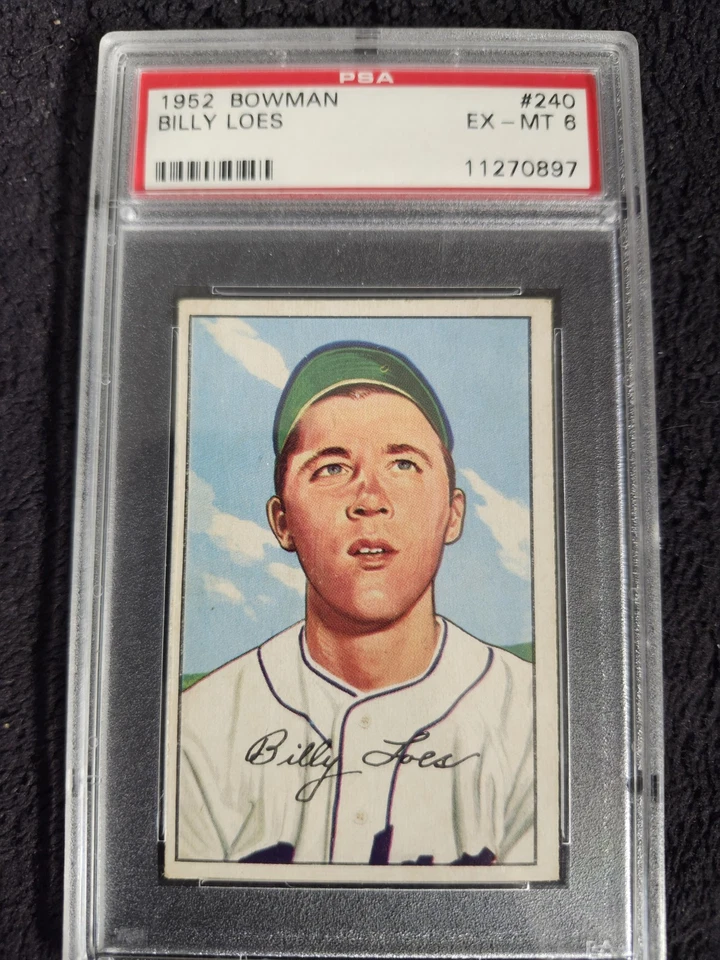 1952 Bowman - Billy Loes #240 (RC) PSA Graded EX-MT 6 Vintage Baseball Card - Image 3 of 4