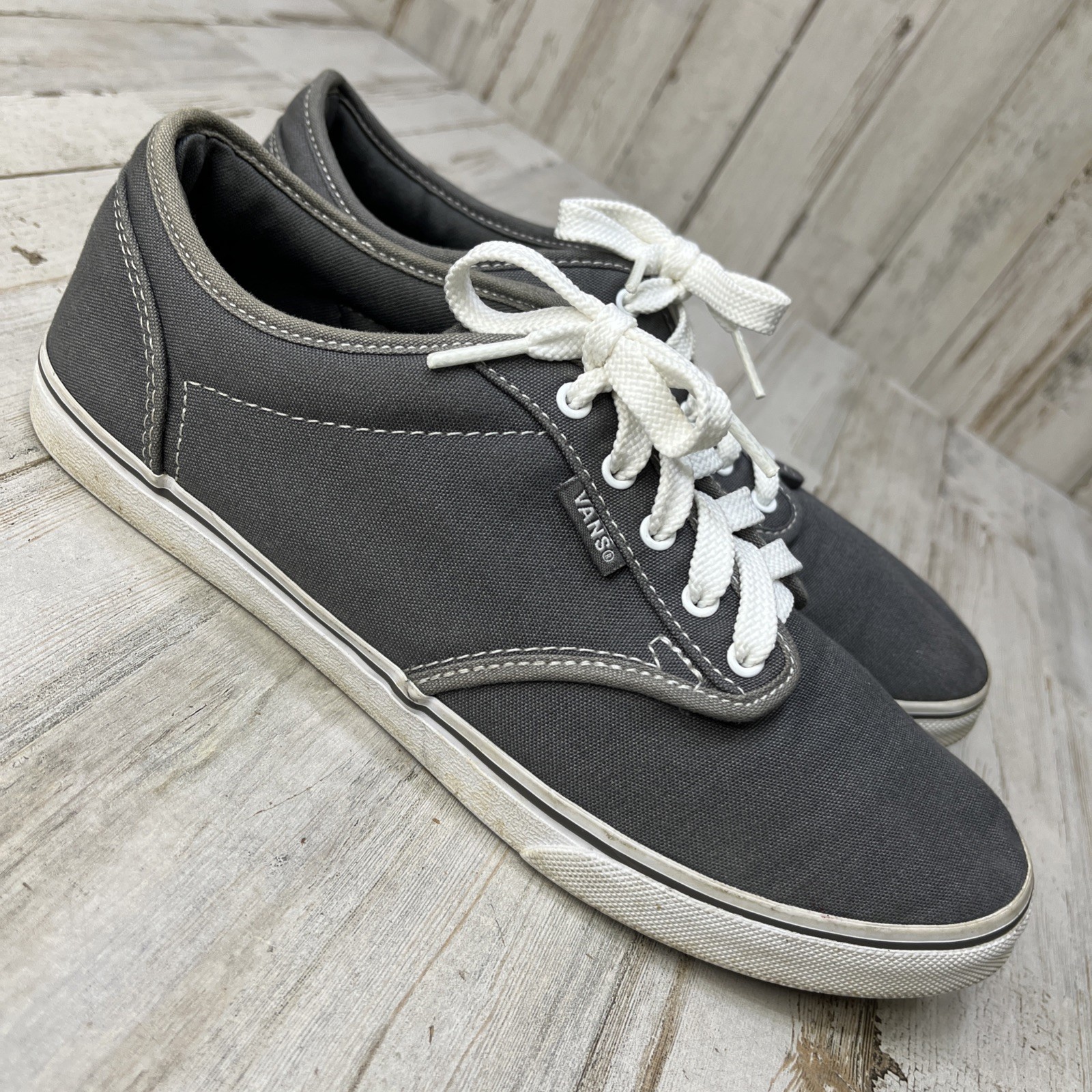 SAOLA Sneakers basse Vans Off The Wall in tela skateboard grigio suola gomma donna taglia 8 5