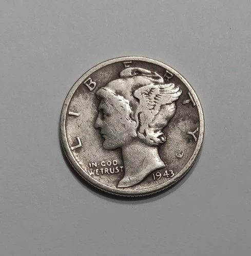 1943 - P Mercury Dime 90% Silver Grade VG - Silver Stack, Collection, Book, Gift