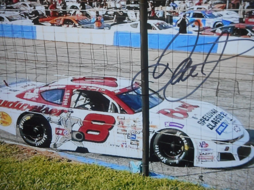 Foto 8x10 Bud Baseball Nascar 8x10 firmada por Dale Earnhardt Jr 2025 ZMAX CARS TOUR #8 Foto 3 de 3