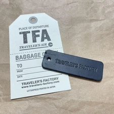 Traveler's Factory Peaper Baggage Check and Black Leather Tag Travelers Note