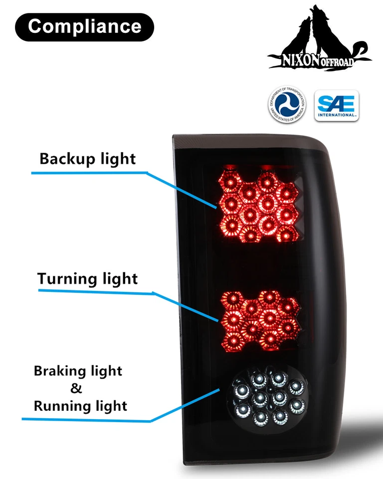 Luces traseras para Ford Ranger 1993-1997 luces traseras LED negras lentes de humo luces traseras Foto 2 de 4