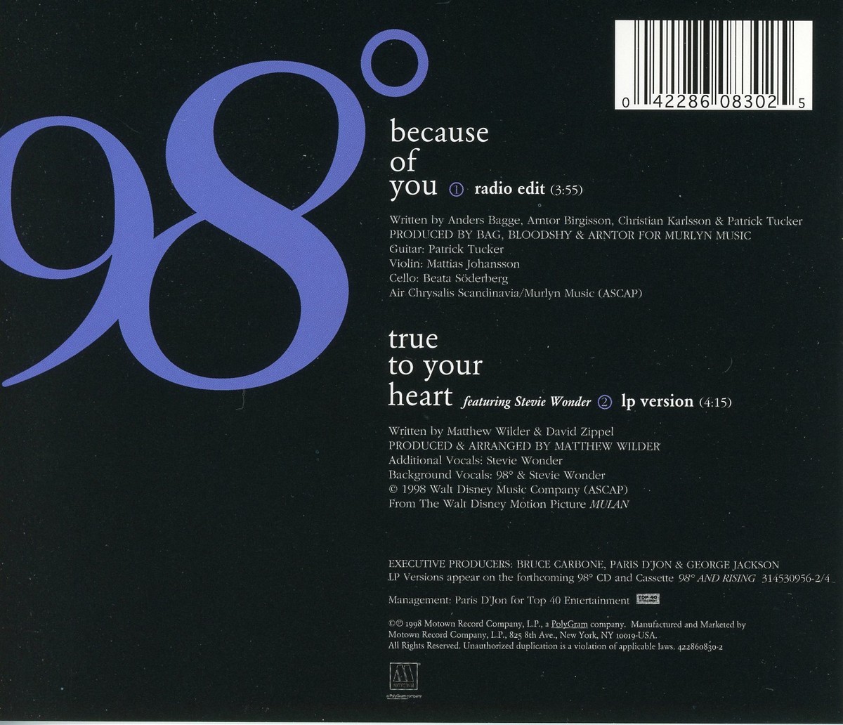 98 Degrees Because Of You CD | eBay