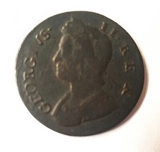 GEORGE Il HALFPENNY Coin  1758