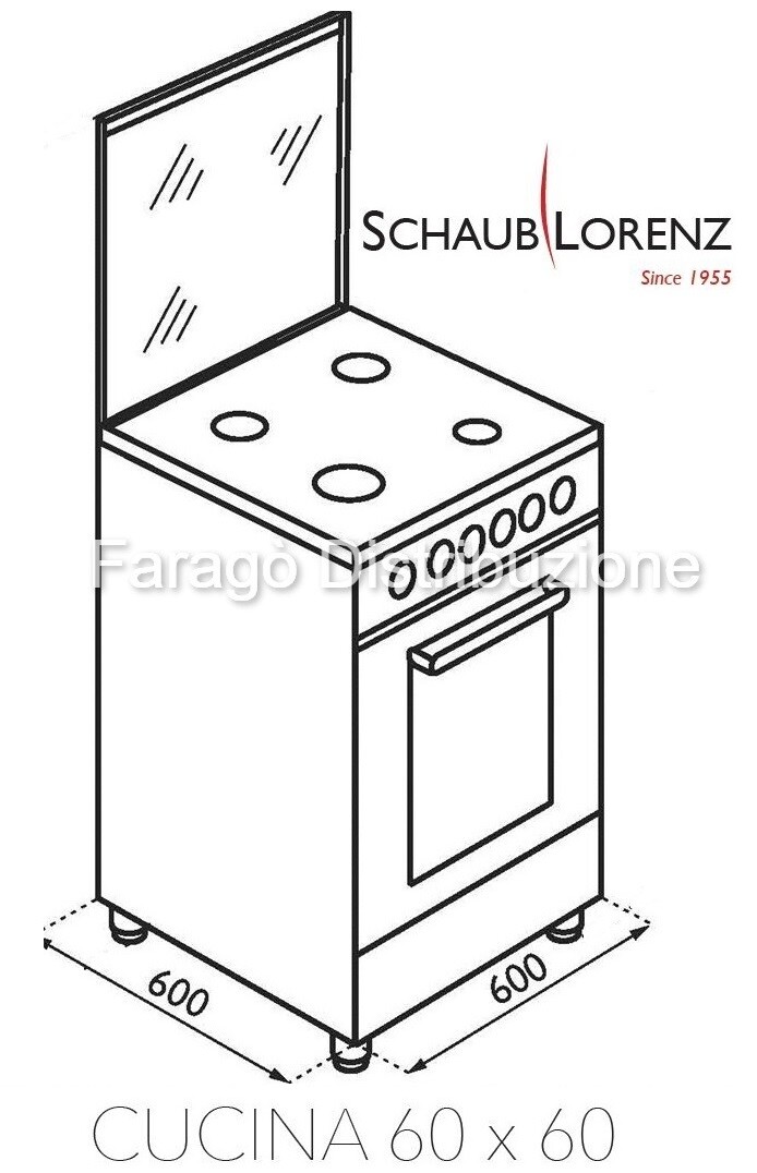 Cucina A Gas Bianca 60x60cm - Forno Ventilato Con Grill Elettrico E 4 Fuochi - Foto 3