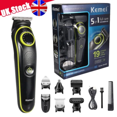 5 In 1 Professional Electric Hair Clipper Cordless Beard Trimmer For Men Shaver