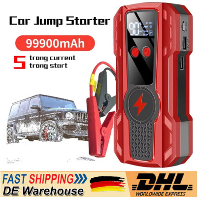 99900mAh Car Jump Starter Power Bank Akku Ladegerät Pack Booster Battery Charger